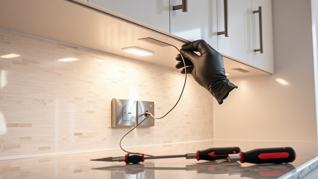 safe under cabinet lighting installation