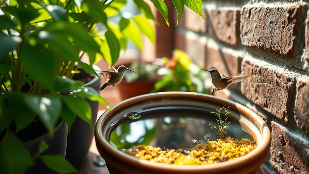 small balcony water feature