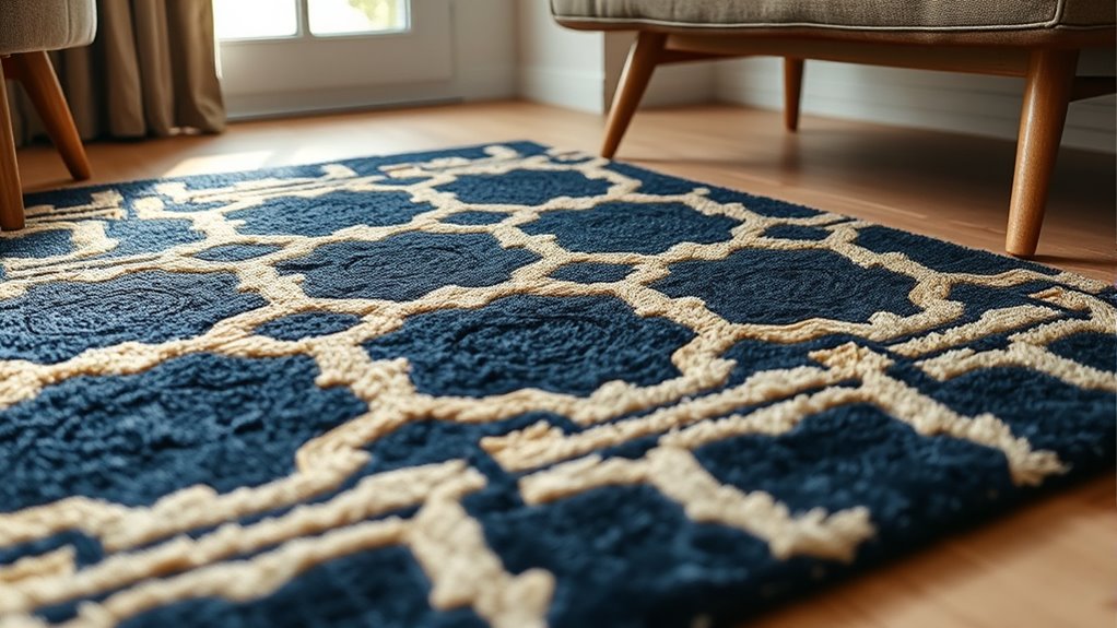 small room rug placement