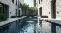 urban courtyard with infinity rill