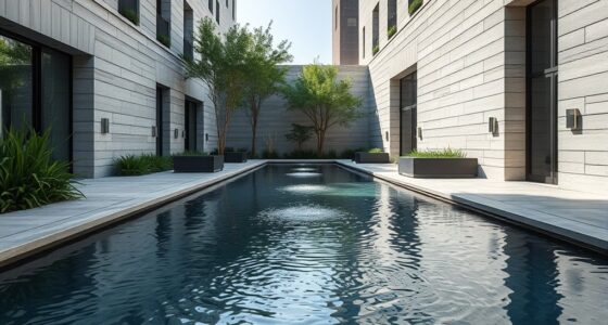 urban courtyard with infinity rill