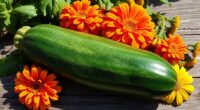 zucchini garnished with edible flowers