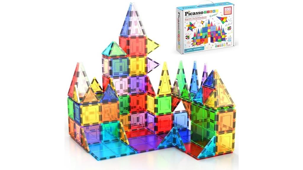 100 piece magnetic building tiles