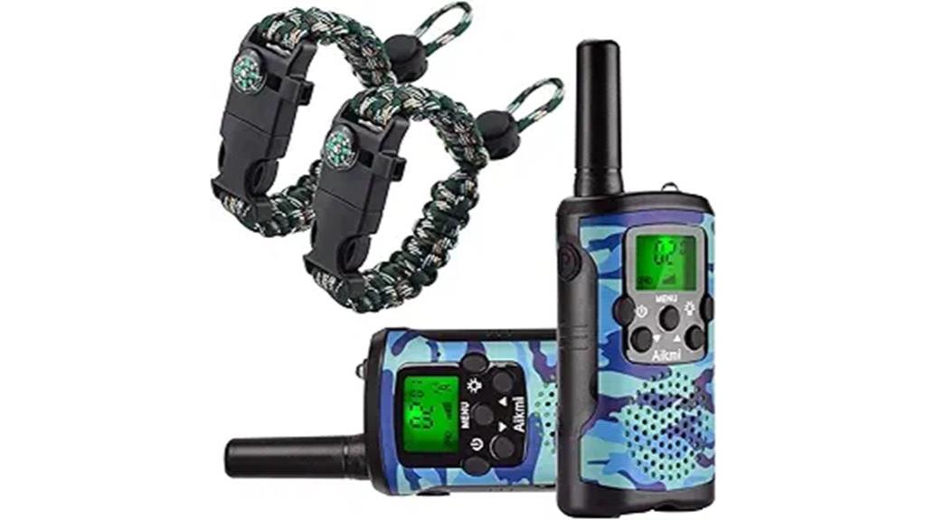 kids 22 channel blue camouflage walkie talkies