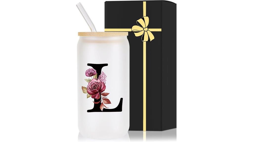 monogrammed glass drinkware