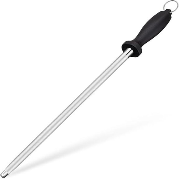 12-Inch Carbon Steel Knife Sharpener Honing Rod