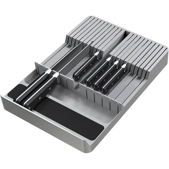 NIUXX Knife Drawer Organizer with 20 Knife Slots