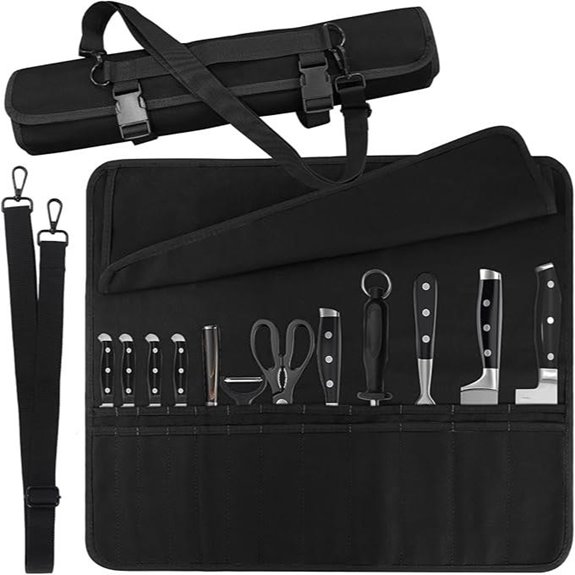 Chef Knife Roll Bag with 24 Slots for Travel