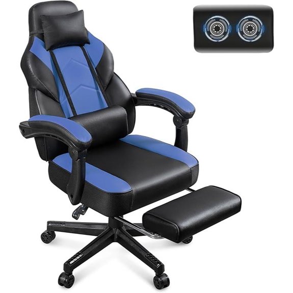 Gaming Chair for Adults with Footrest and Massage