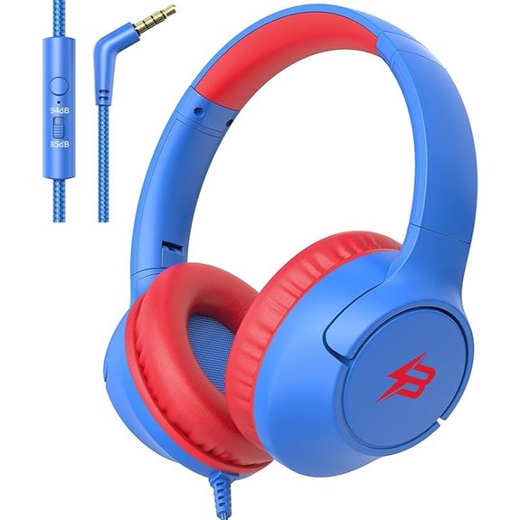 Kids Wired Headphones with Microphone and Volume Limit