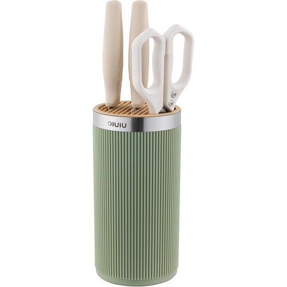 OLULU Round Knife Block Holder Countertop Organizer