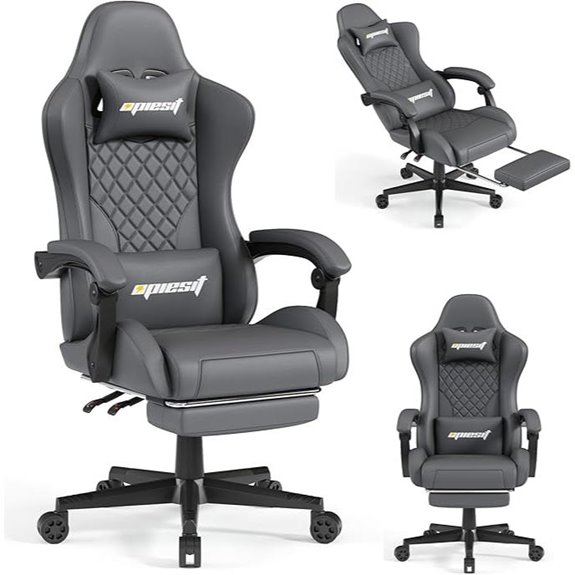 Gaming Chair with Footrest and Lumbar Support
