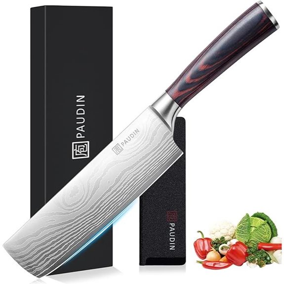 PAUDIN 7 Nakiri Knife with Ergonomic Handle