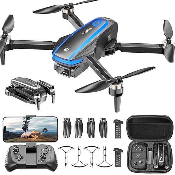 4K Camera Foldable Drone with Voice Control and Batteries
