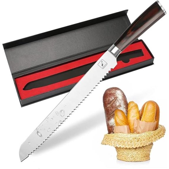 imarku 10-Inch German Steel Bread Slicing Knife