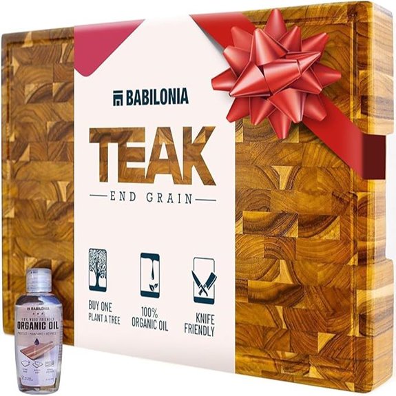 Teak Cutting Board 19.7 x 12.2 Inch Heavy Duty