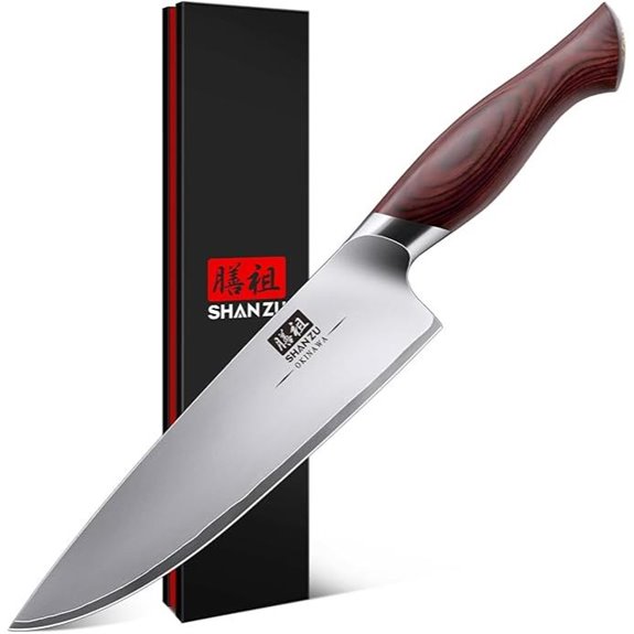 SHAN ZU 8-Inch Japanese Chef Knife with Pakkawood Handle