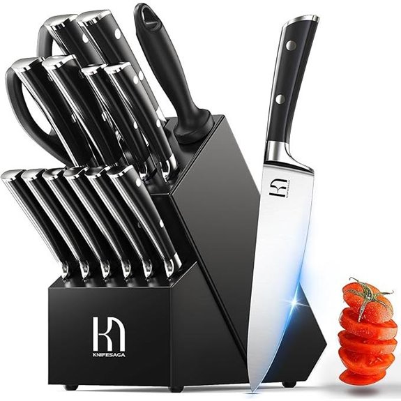 15-Piece Japanese High Carbon Steel Kitchen Knife Set