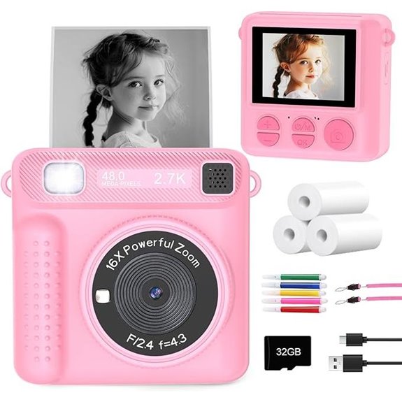 Kids Instant Print Camera with 32GB Card
