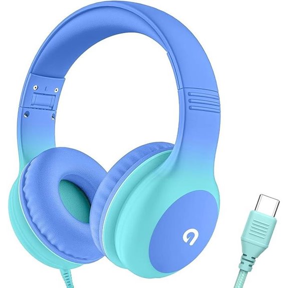Kids Wired Headphones with USB-C Safe Hearing Adjustable