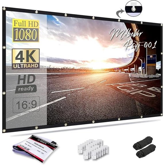 120-inch Foldable Portable Projector Screen for Home Theater