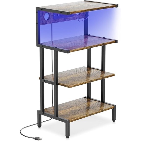 Aquzee 4-Tier Video Game Console Shelf with Lighting