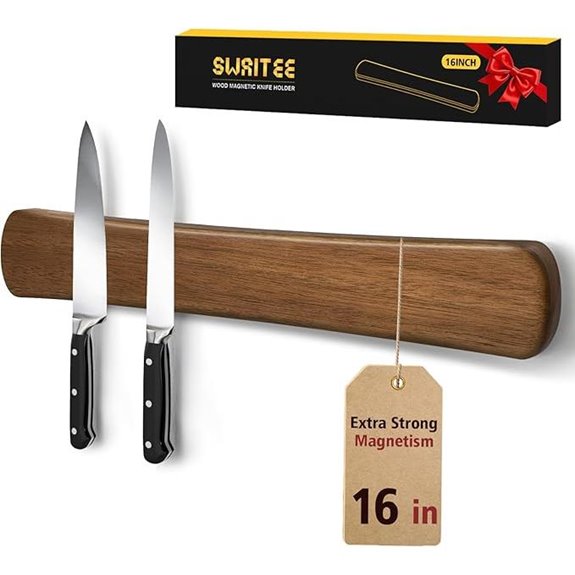 Magnetic Wooden Knife Holder for Wall Storage