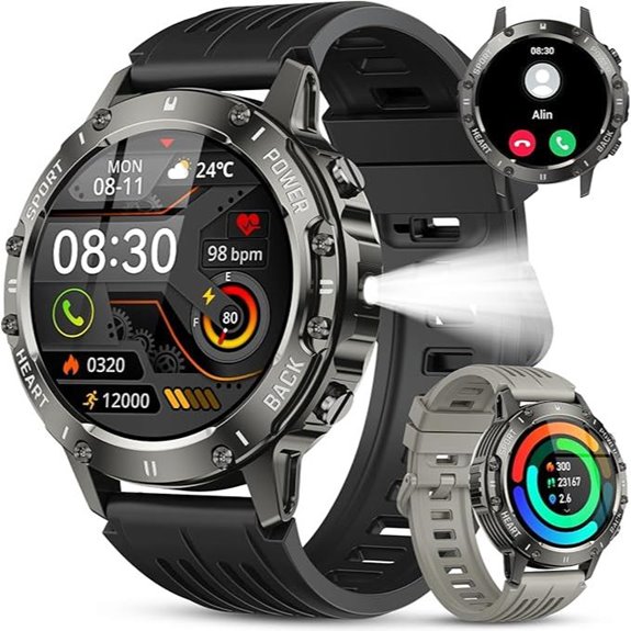 men s fitness smartwatch with heart rate