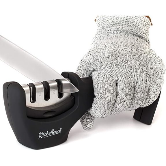 4-in-1 Knife Sharpener and Cut-Resistant Glove
