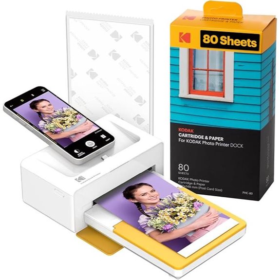 KODAK Dock Plus 4PASS Portable Photo Printer Bundle