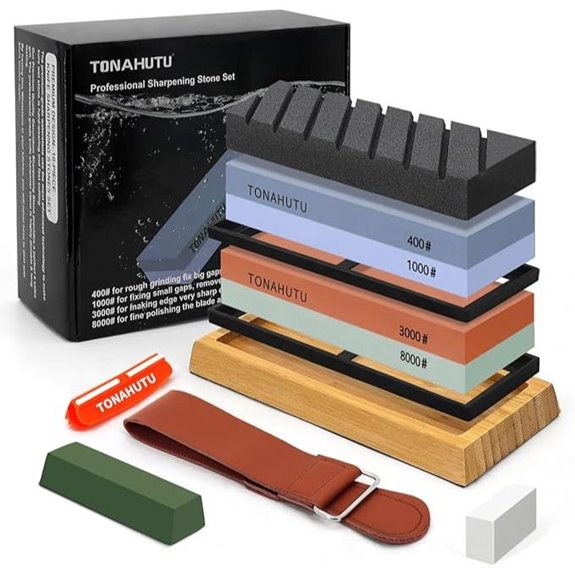 Professional 4-Side Grit Knife Sharpening Stone Set