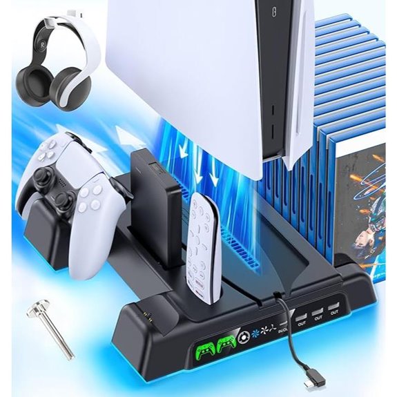 PS5/Slim/Pro Stand & Cooling Station with LED