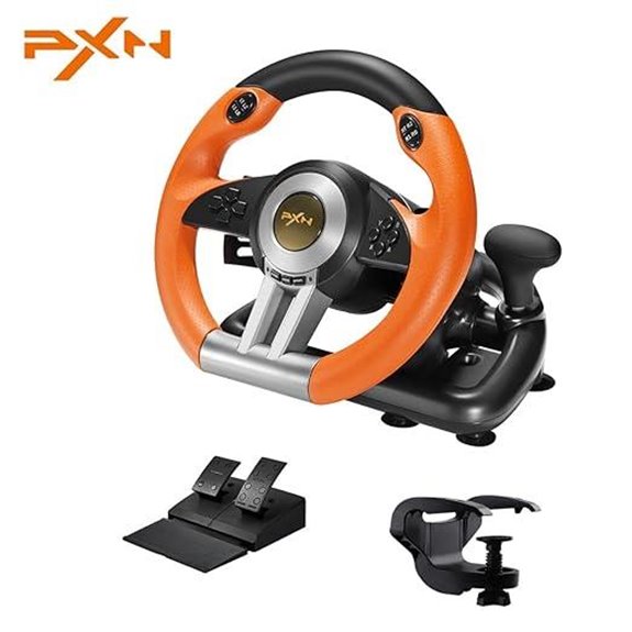 PXN V3II Racing Wheel with Pedals for PC PS4 Xbox