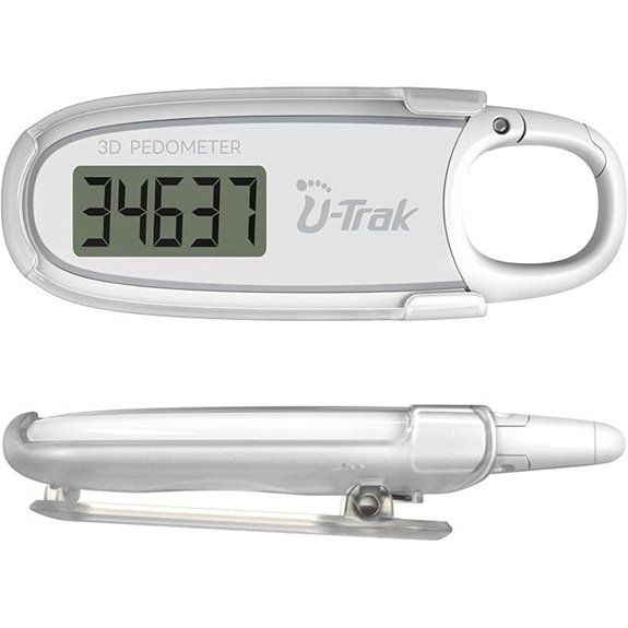3D Pedometer with Removable Clip and Carabiner