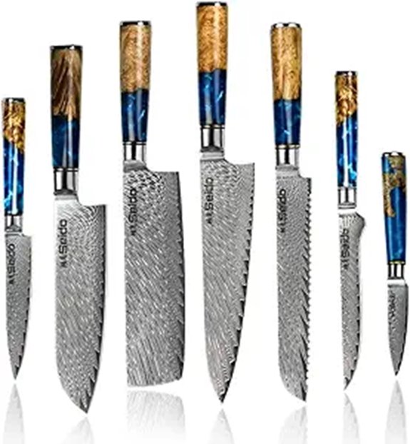 Seido 7-Piece Damascus Steel Knife Set