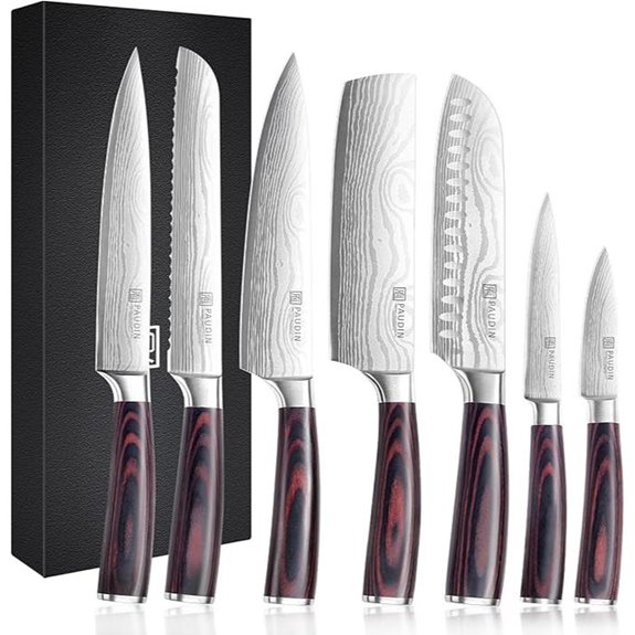 PAUDIN 7-Piece High Carbon Stainless Steel Chef Knife Set