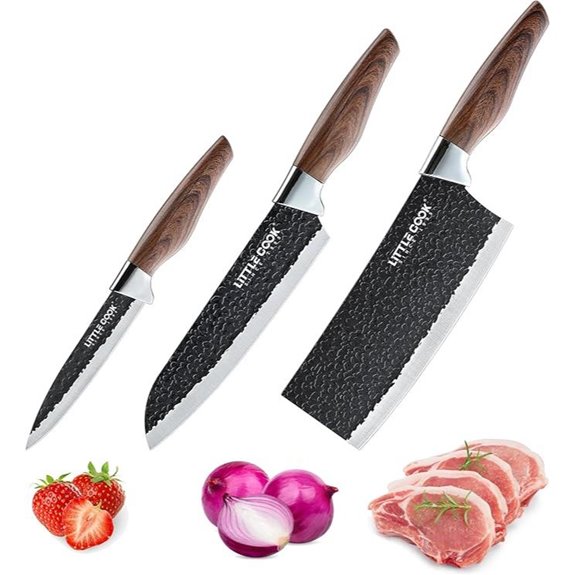 3-Piece Chef Knife Set with Stainless Steel Handles