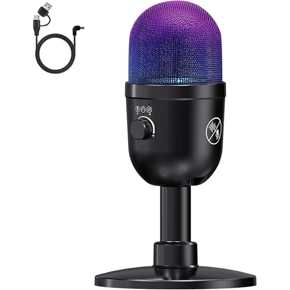 USB Microphone for PC & Streaming with RGB Lighting