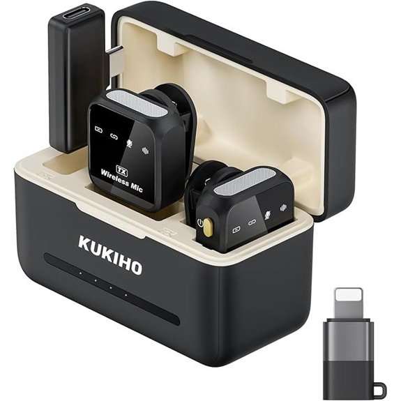 wireless lavalier microphone with charging case