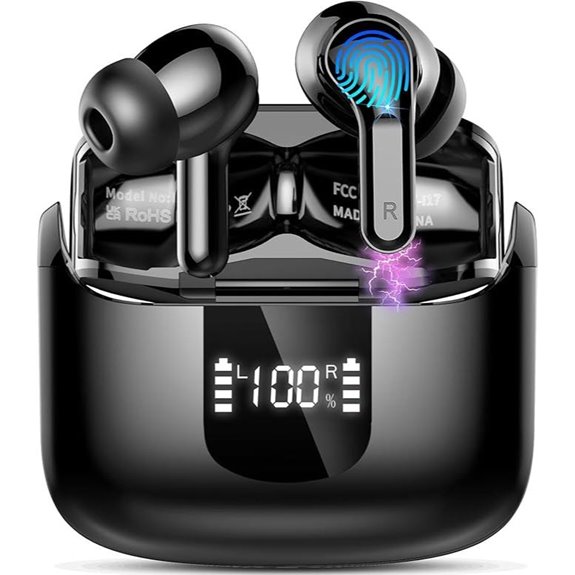Wireless Earbuds with Noise Cancelling and LED Display