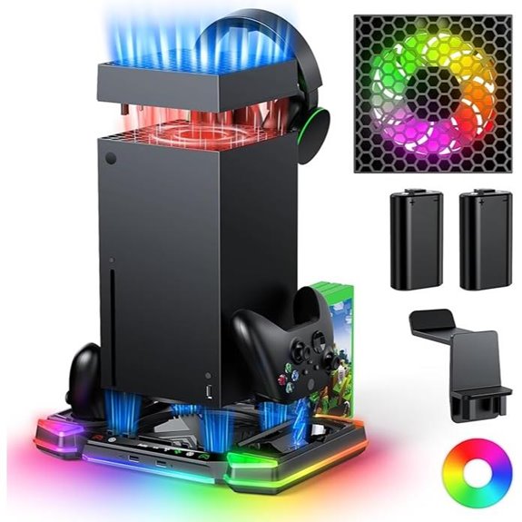 Auto Cooling Fan & Charging Stand for Xbox Series X