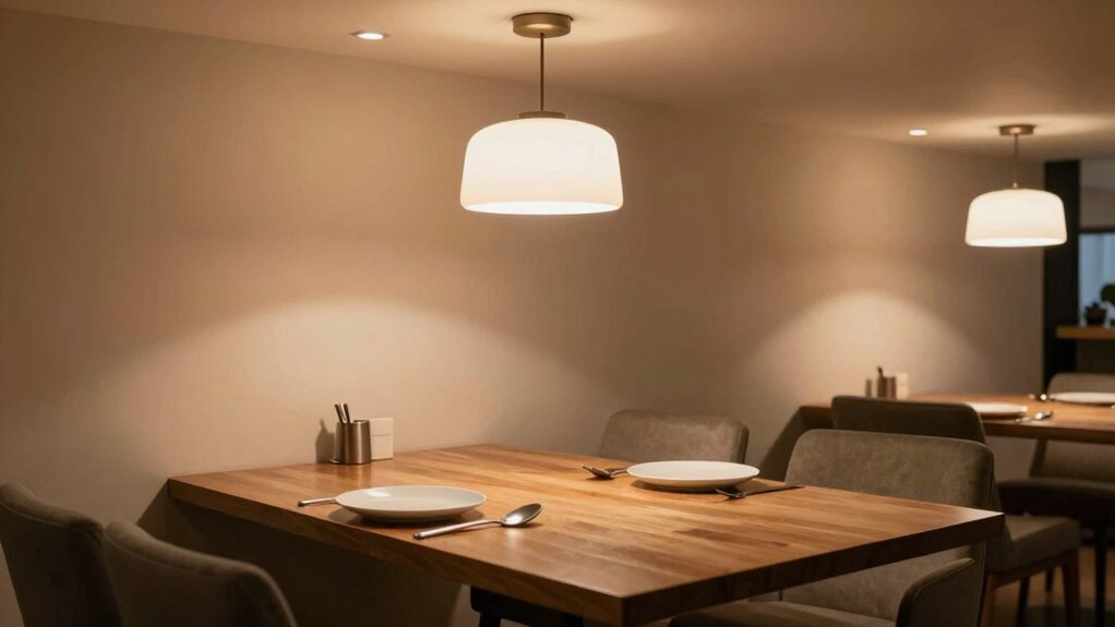 ambient lighting enhances dining ambiance