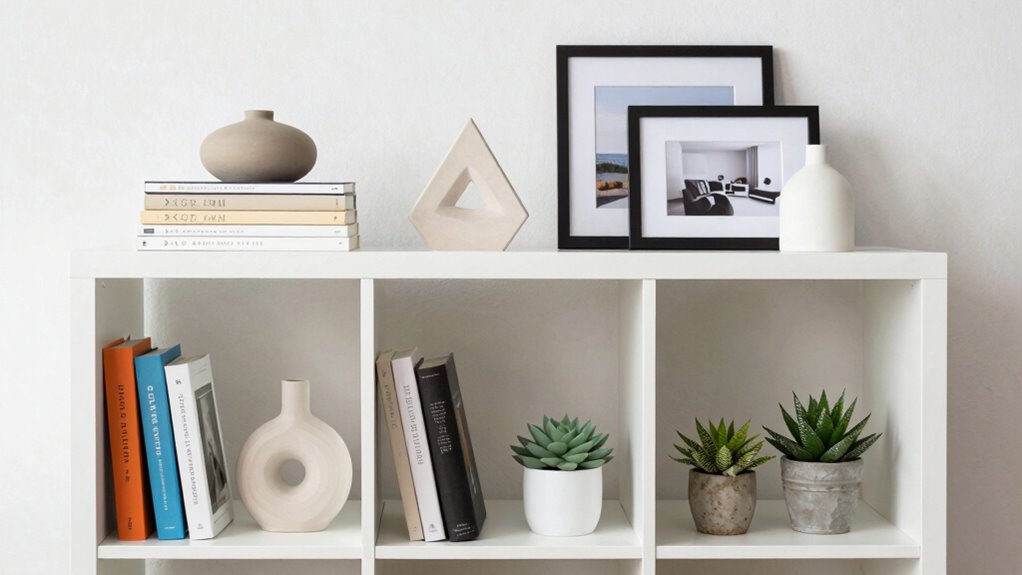 balanced cohesive shelf styling