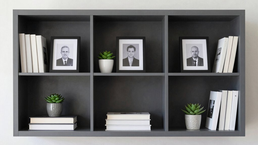 balanced intentional shelf styling