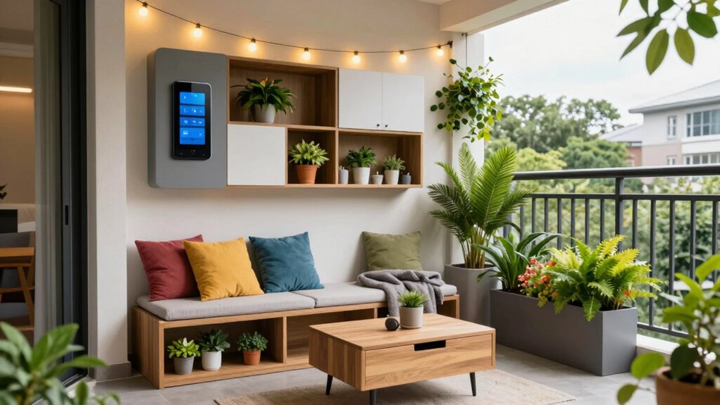 balcony organization and storage