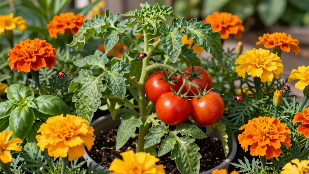 beneficial flowers protect tomatoes