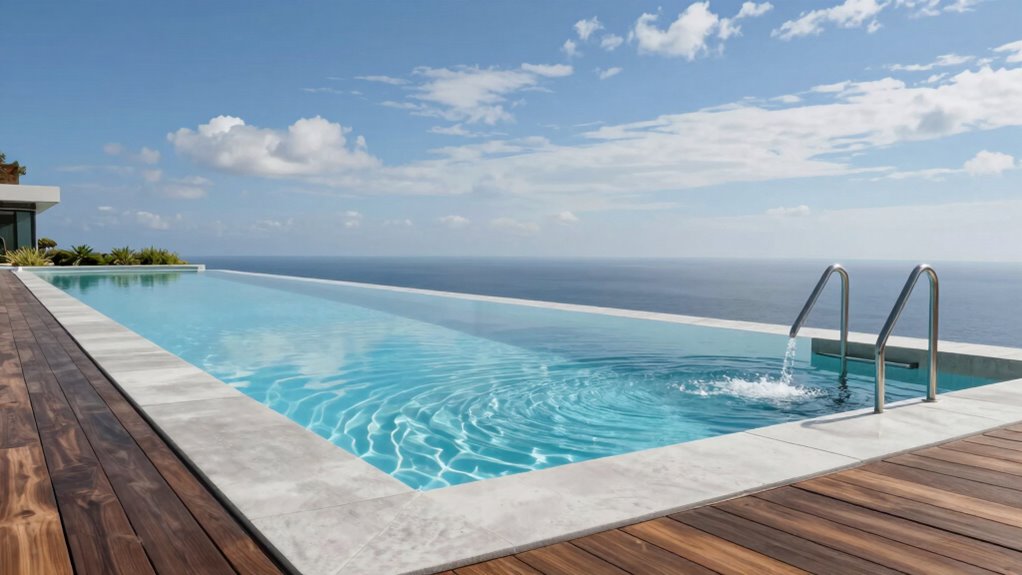 contemporary infinity pool materials