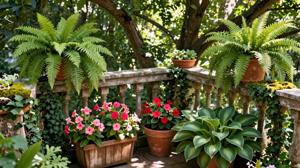 creative shady balcony containers