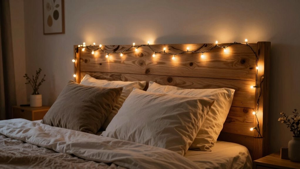 diy personalized headboard lighting