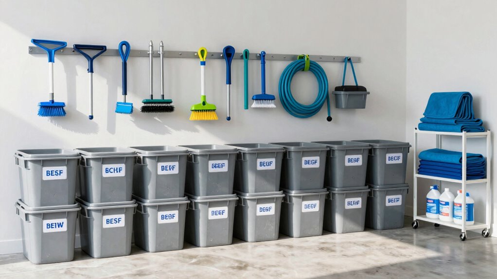 efficient pool supplies storage